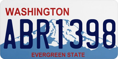 WA license plate ABR1398