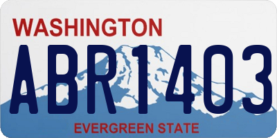 WA license plate ABR1403