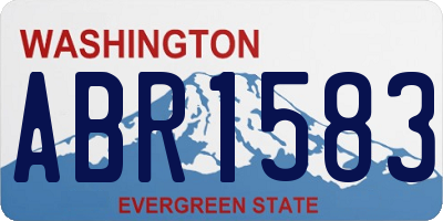 WA license plate ABR1583