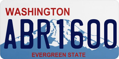 WA license plate ABR1600