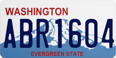 WA license plate ABR1604