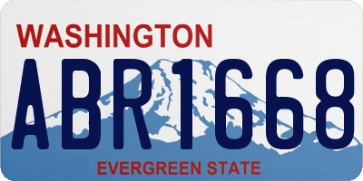WA license plate ABR1668