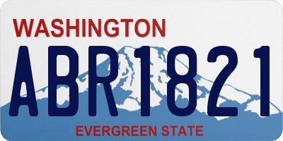 WA license plate ABR1821