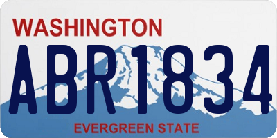 WA license plate ABR1834