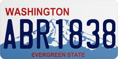 WA license plate ABR1838