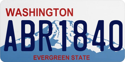 WA license plate ABR1840