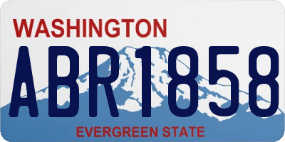 WA license plate ABR1858