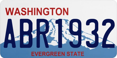 WA license plate ABR1932