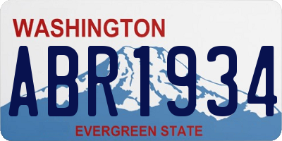 WA license plate ABR1934