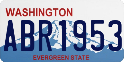 WA license plate ABR1953