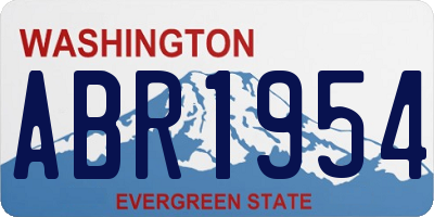 WA license plate ABR1954