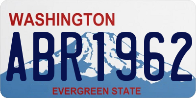 WA license plate ABR1962