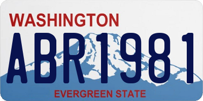 WA license plate ABR1981