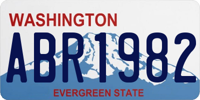 WA license plate ABR1982