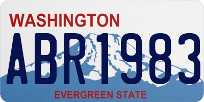 WA license plate ABR1983