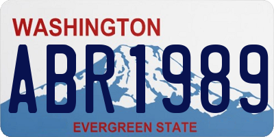 WA license plate ABR1989