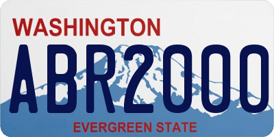WA license plate ABR2000