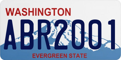 WA license plate ABR2001