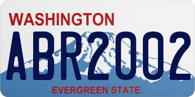 WA license plate ABR2002