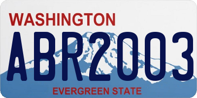 WA license plate ABR2003