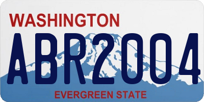 WA license plate ABR2004