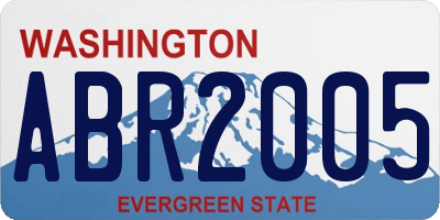 WA license plate ABR2005