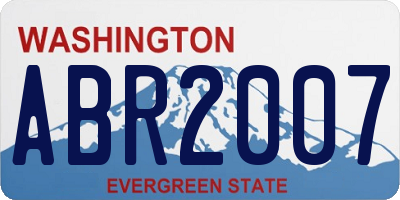 WA license plate ABR2007