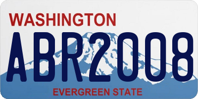WA license plate ABR2008