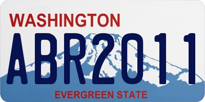 WA license plate ABR2011