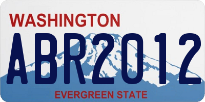 WA license plate ABR2012