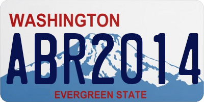 WA license plate ABR2014