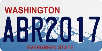 WA license plate ABR2017
