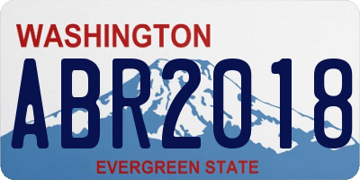 WA license plate ABR2018