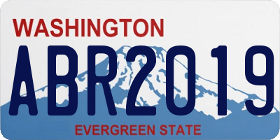 WA license plate ABR2019