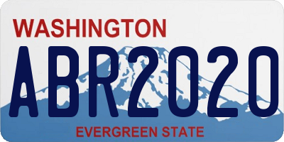 WA license plate ABR2020