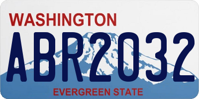 WA license plate ABR2032