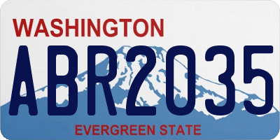 WA license plate ABR2035