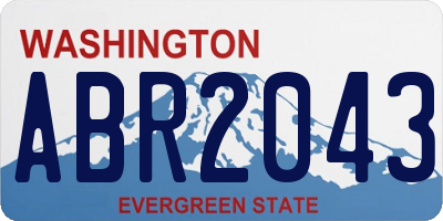 WA license plate ABR2043