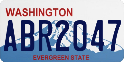 WA license plate ABR2047