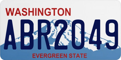 WA license plate ABR2049