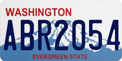 WA license plate ABR2054
