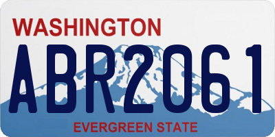 WA license plate ABR2061