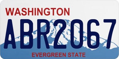 WA license plate ABR2067