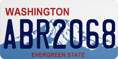 WA license plate ABR2068