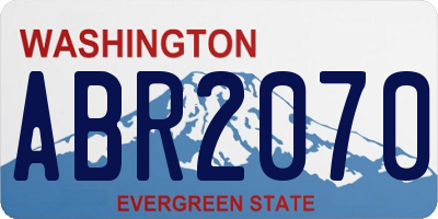 WA license plate ABR2070