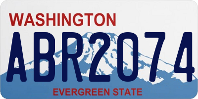 WA license plate ABR2074