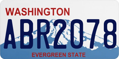 WA license plate ABR2078