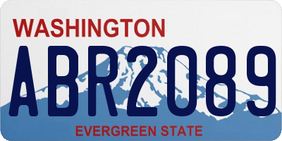 WA license plate ABR2089