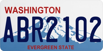 WA license plate ABR2102