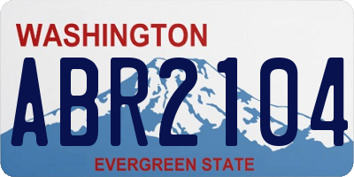 WA license plate ABR2104